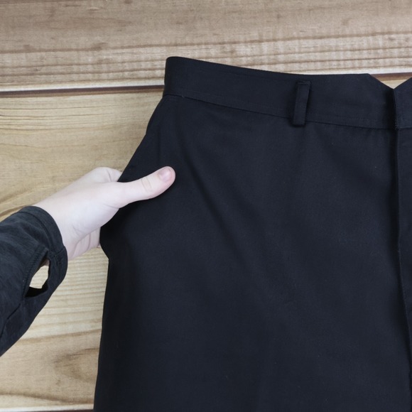 Palmetto's Dress Pants Womens WAIST: 35" Black Flat Front High Rise Straight Leg - Picture 6 of 7